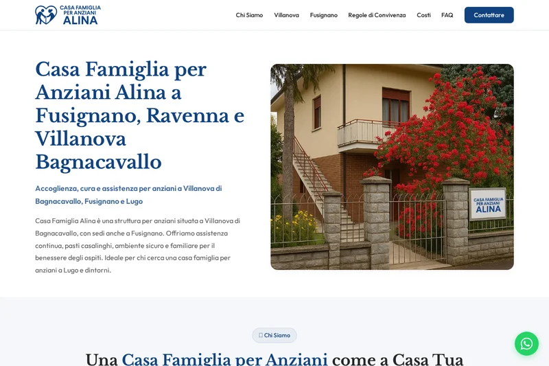 Diseño web para residencia de ancianos Casa Famiglia Alina por wearelineacreativa