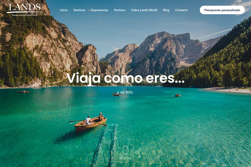 Design web per agenzia di viaggi Lands World