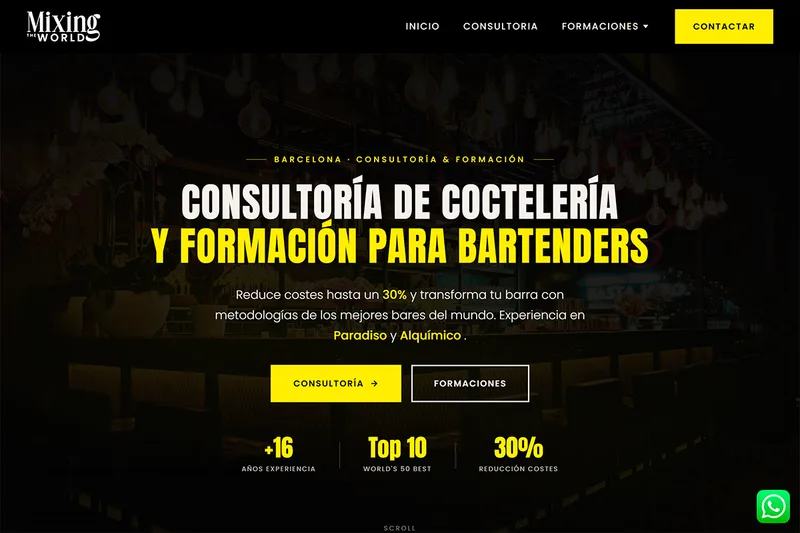 Design web per azienda di eventi Mixing World