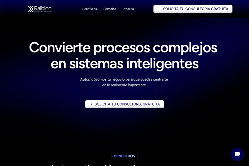 Design web per azienda tecnologica Raibloo